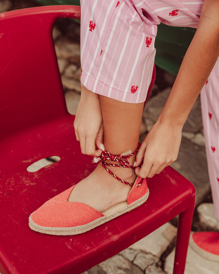 ALPARGATA SANTORINI ROJO BRILLOS