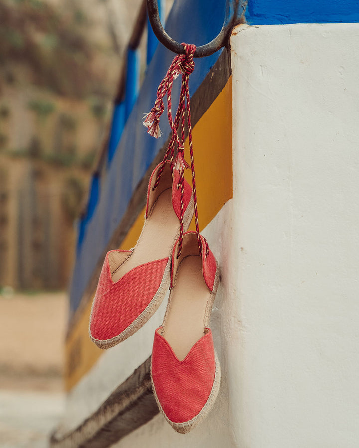 ALPARGATA SANTORINI ROJO BRILLOS