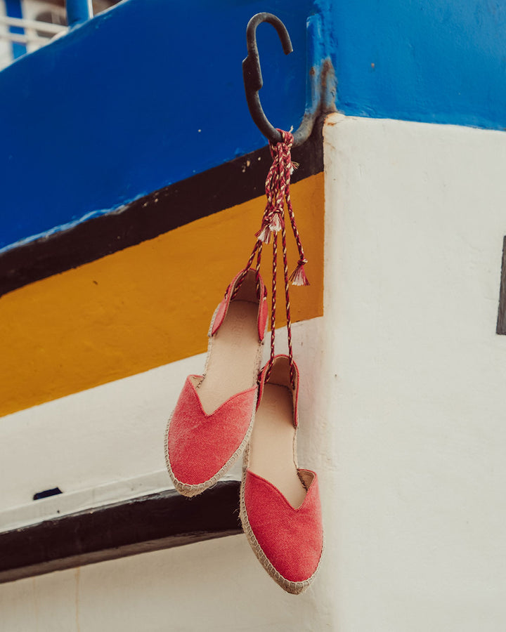 ALPARGATA SANTORINI ROJO BRILLOS