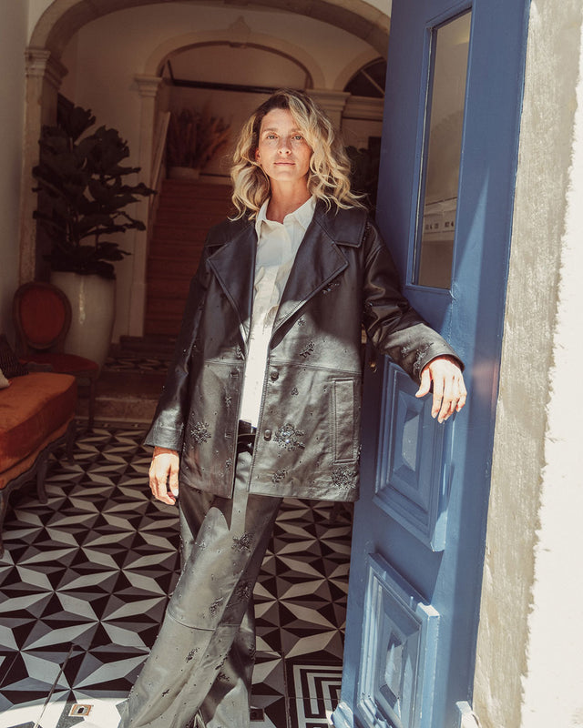 CHAQUETA DE CUERO MAVA BLACK