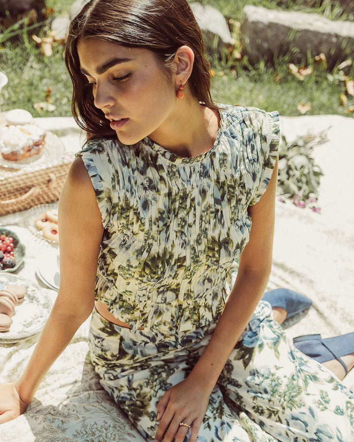 BLUSA MALVA FLORAL BLUE