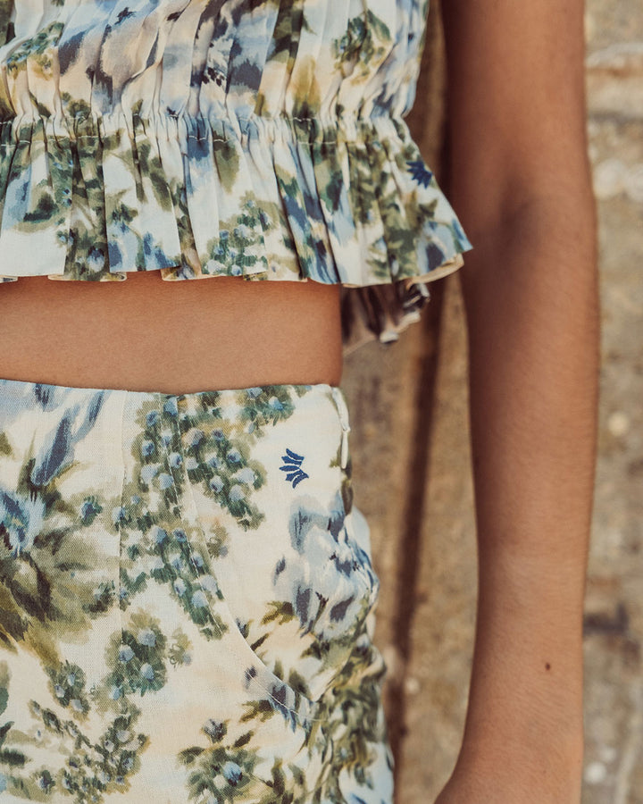 BLUSA MALVA FLORAL BLUE