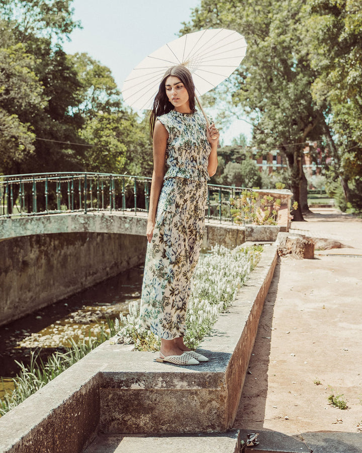 FALDA CELESTINA FLORAL BLUE