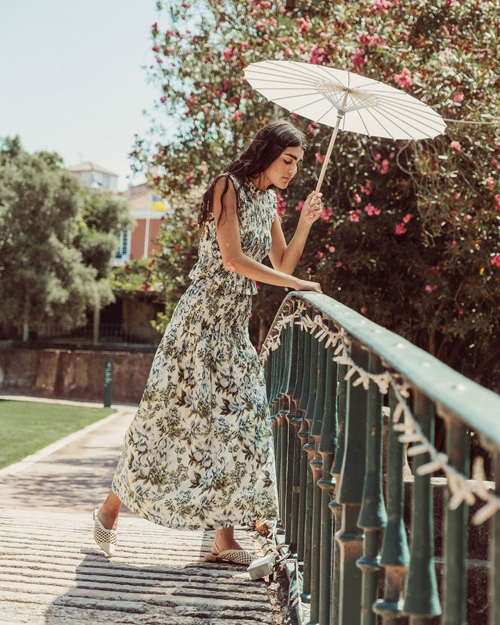 FALDA CELESTINA FLORAL BLUE