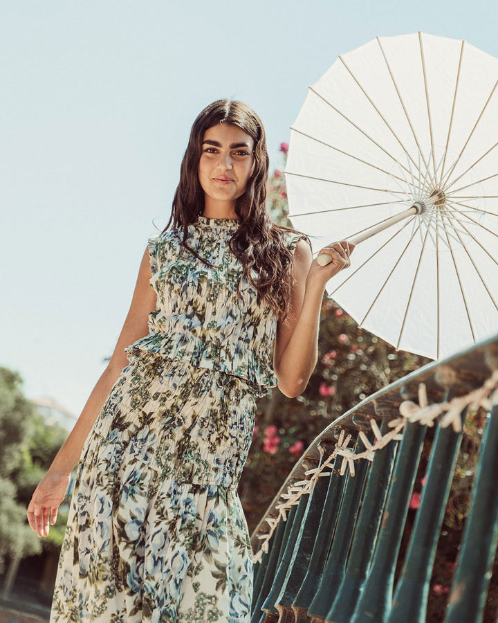FALDA CELESTINA FLORAL BLUE