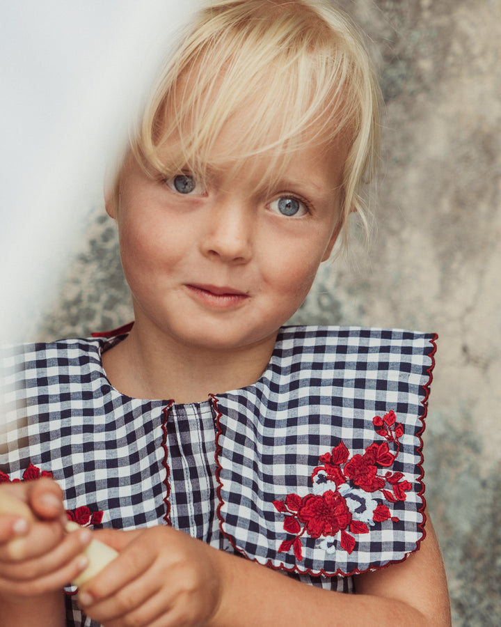 VESTIDO AMELIA PETITE NAVY VICHY