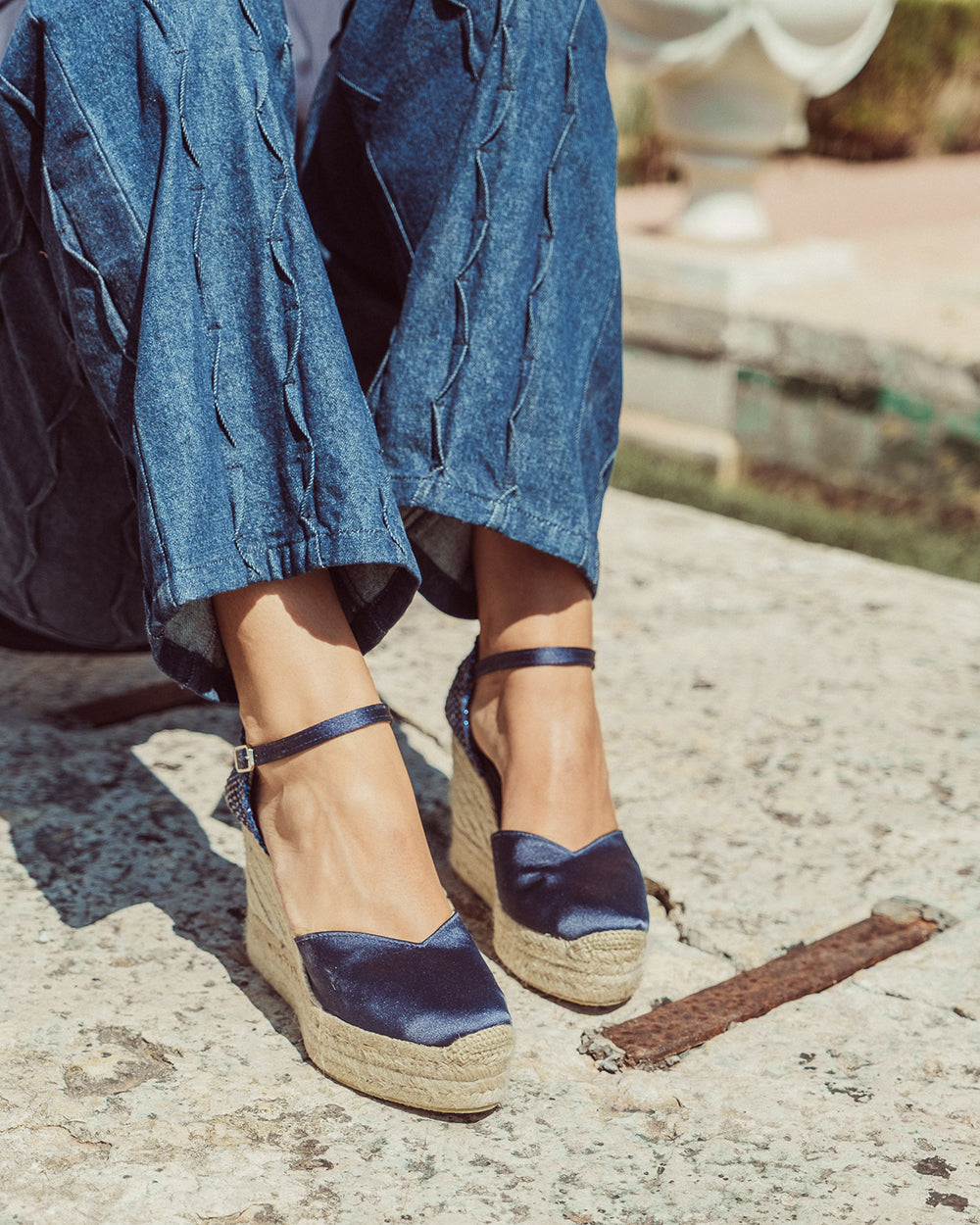 CUÑA YUTE VERENA NAVY BLUE