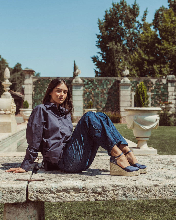 CUÑA YUTE VERENA NAVY BLUE