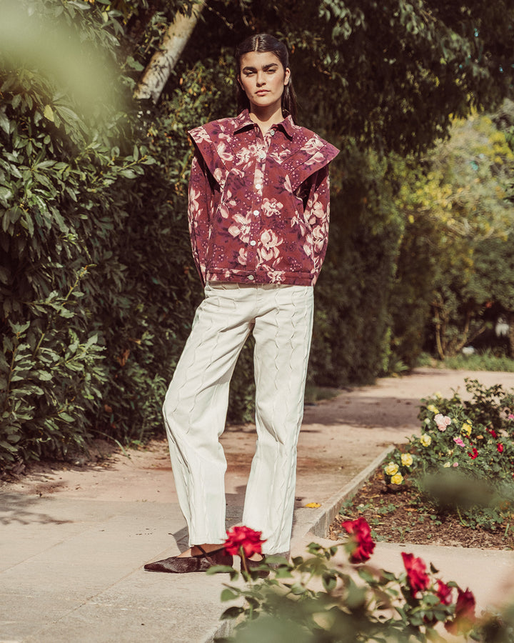 CHAQUETA FELICIA FLORAL BURGUNDY