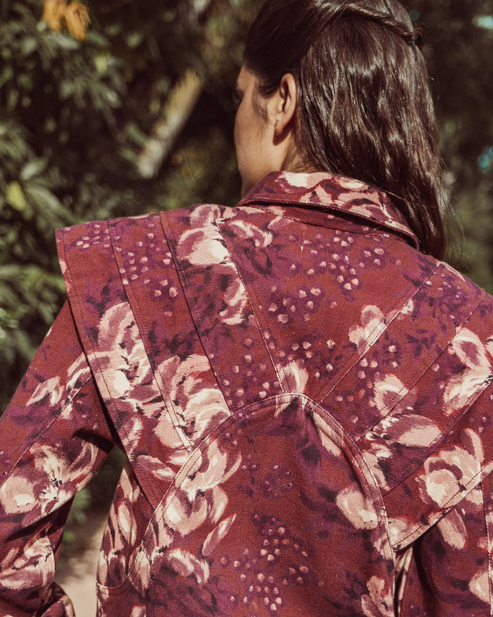 CHAQUETA FELICIA FLORAL BURGUNDY