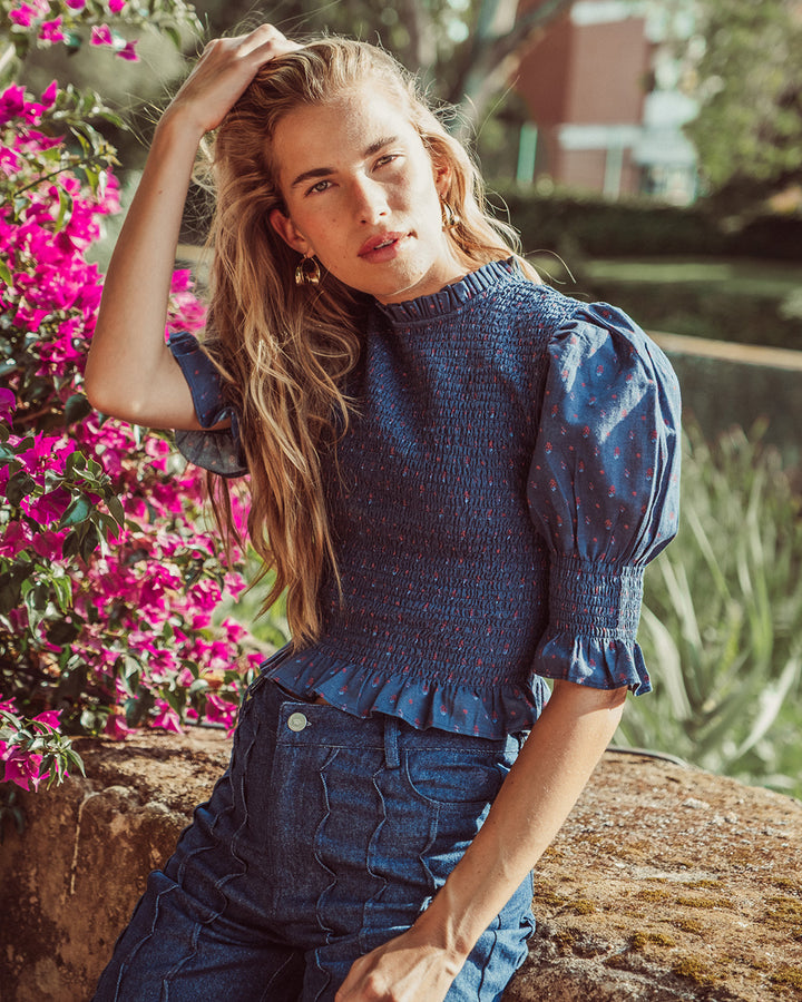 BLUSA SAFI DENIM RED BLUE ORCHID