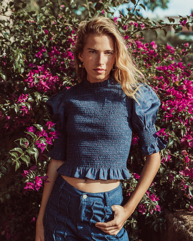 BLUSA SAFI DENIM RED BLUE ORCHID