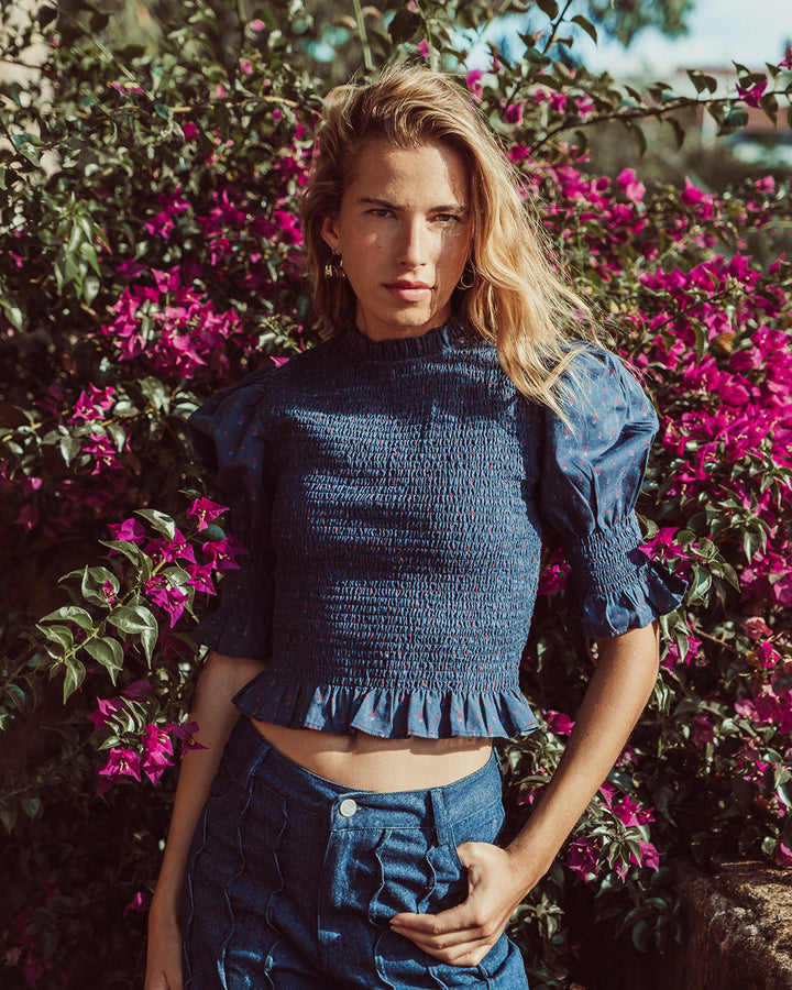 BLUSA SAFI DENIM RED BLUE ORCHID