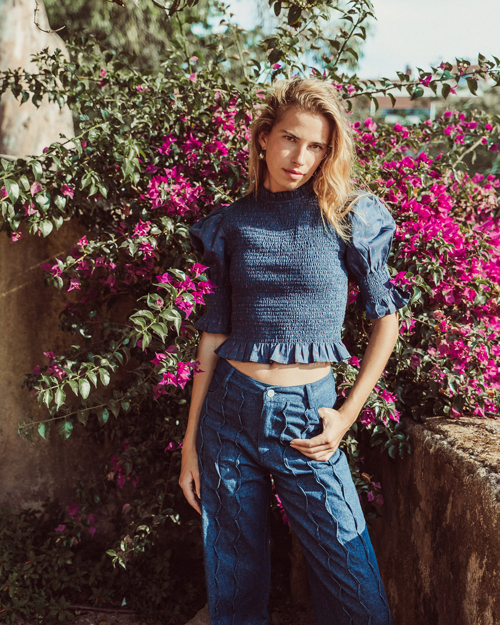 BLUSA SAFI DENIM RED BLUE ORCHID