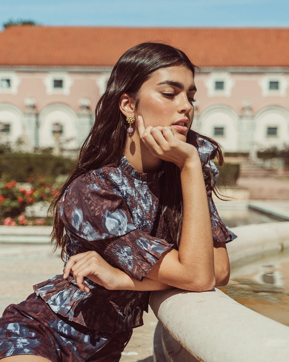 BLUSA SAFI FLORAL WINE