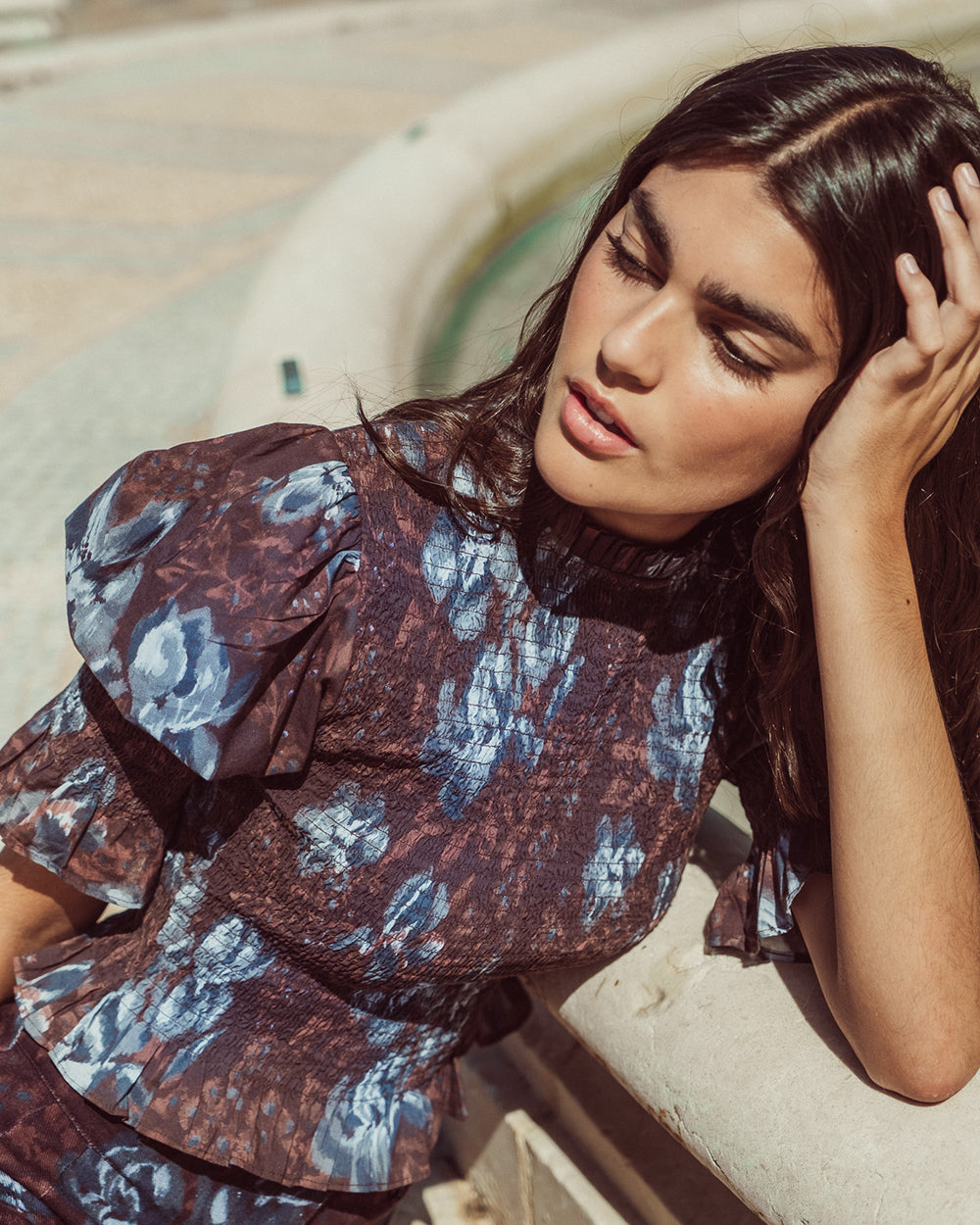 BLUSA SAFI FLORAL WINE