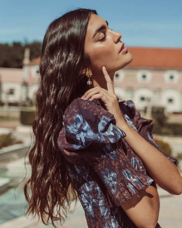 BLUSA SAFI FLORAL WINE