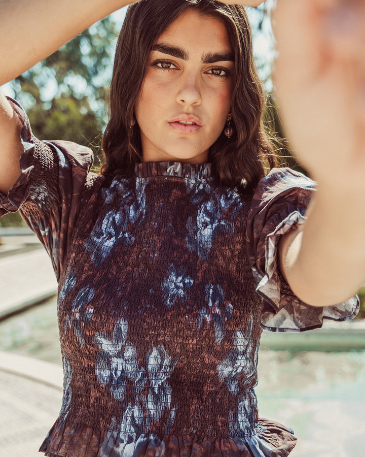 BLUSA SAFI FLORAL WINE