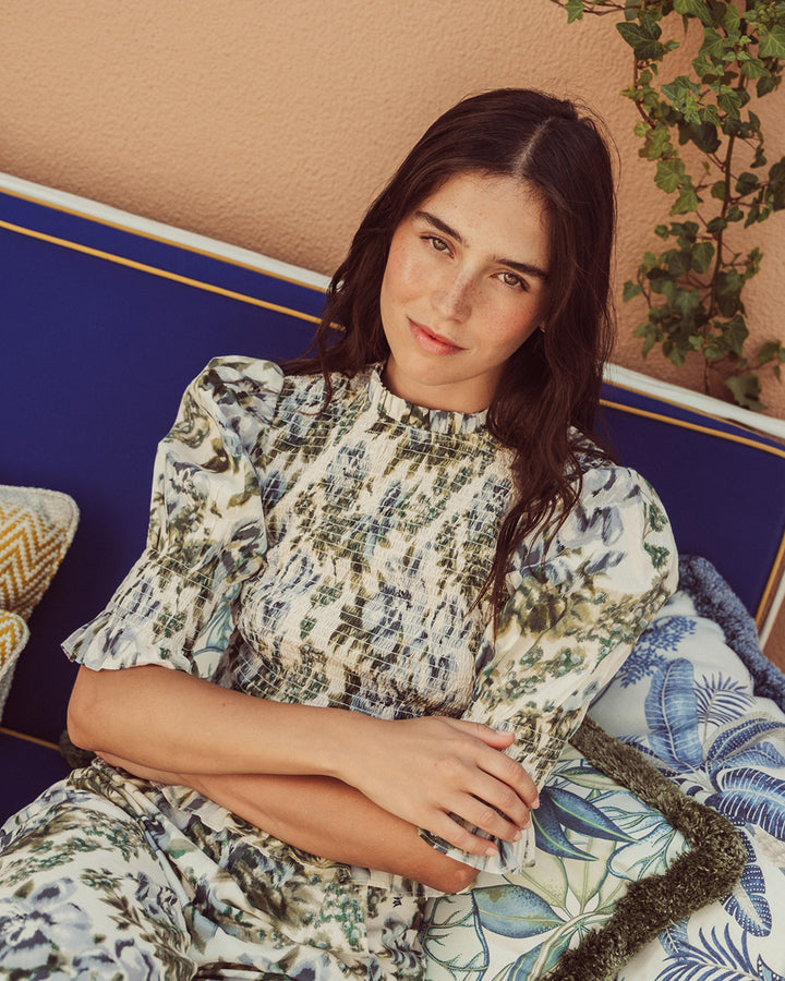 BLUSA SAFI FLORAL BLUE
