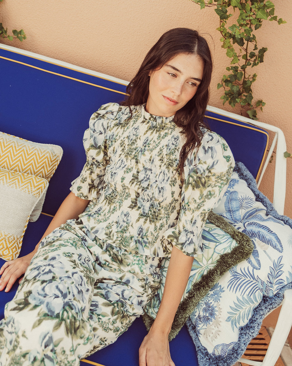 BLUSA SAFI FLORAL BLUE
