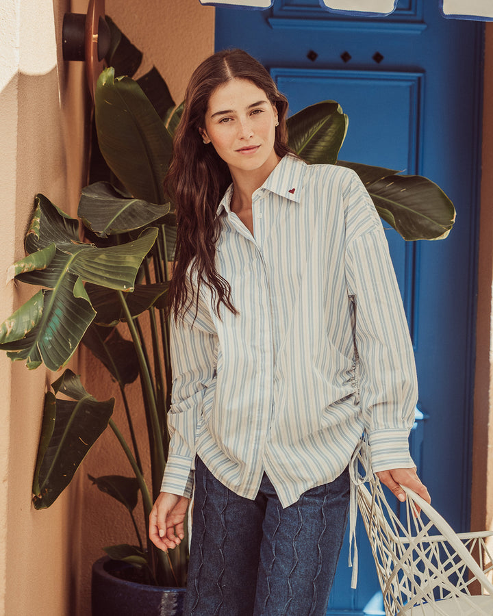 CAMISA AZHAR LIGHT BLUE STRIPES
