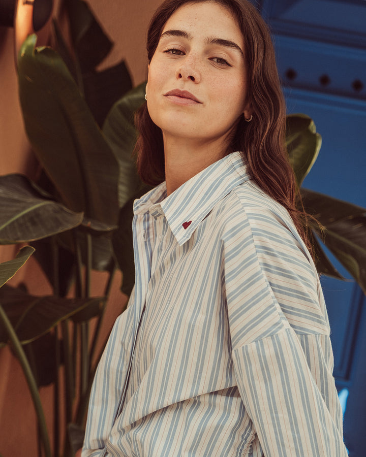 CAMISA AZHAR LIGHT BLUE STRIPES