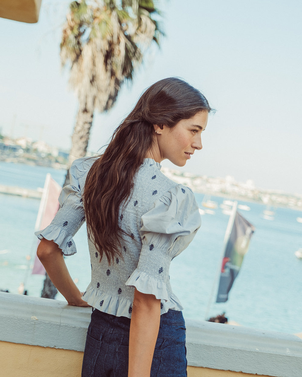 BLUSA SAFI LIGHT BLUE ORCHID BORDADA