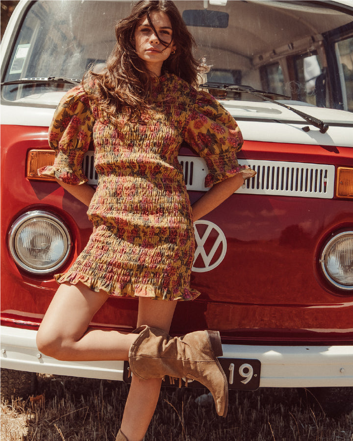 VESTIDO DALIA YELLOW FLOWERS