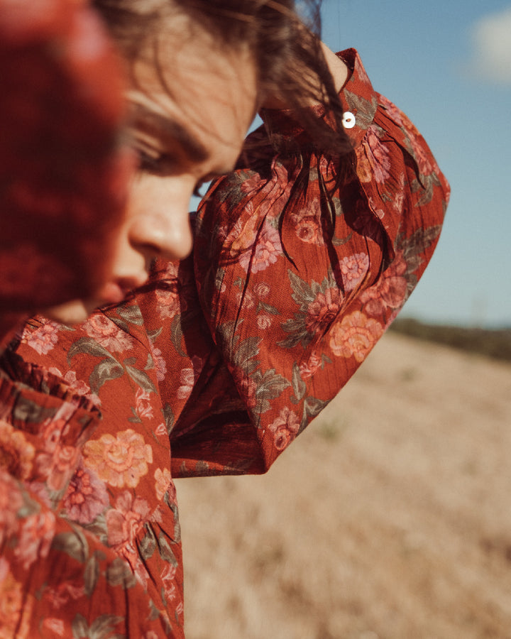 BLUSA SUSAN RED FLOWERS