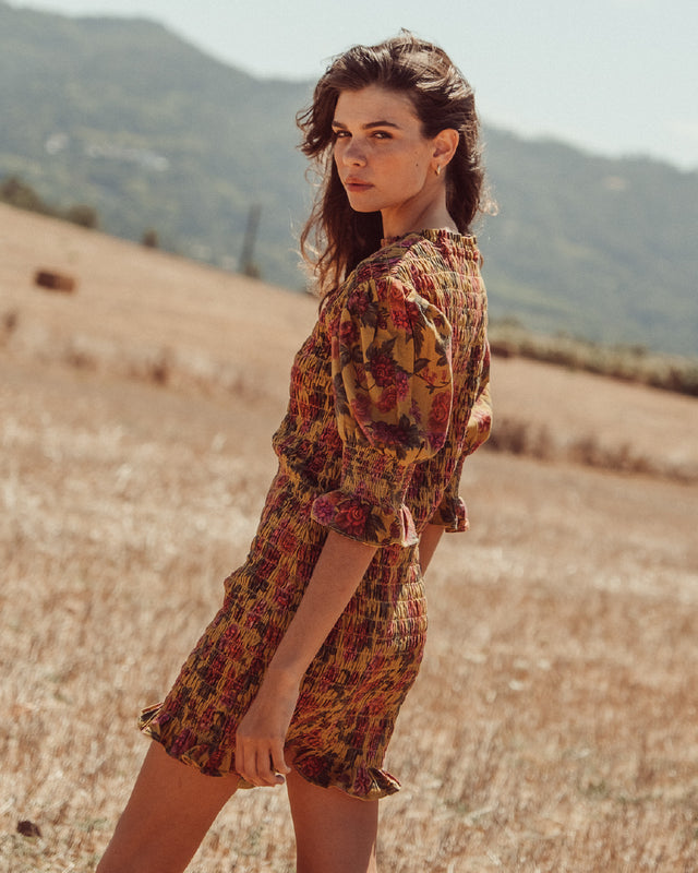 VESTIDO DALIA YELLOW FLOWERS