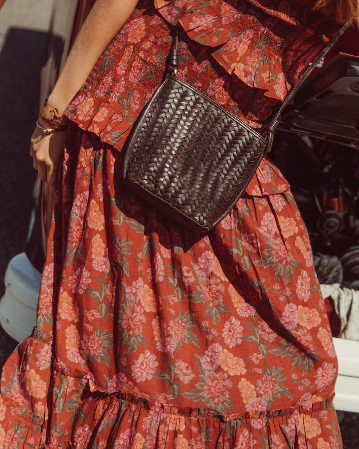 FALDA STRADA RED FLOWERS