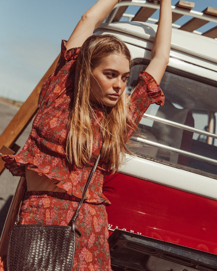 BLUSA SAFI RED FLOWERS