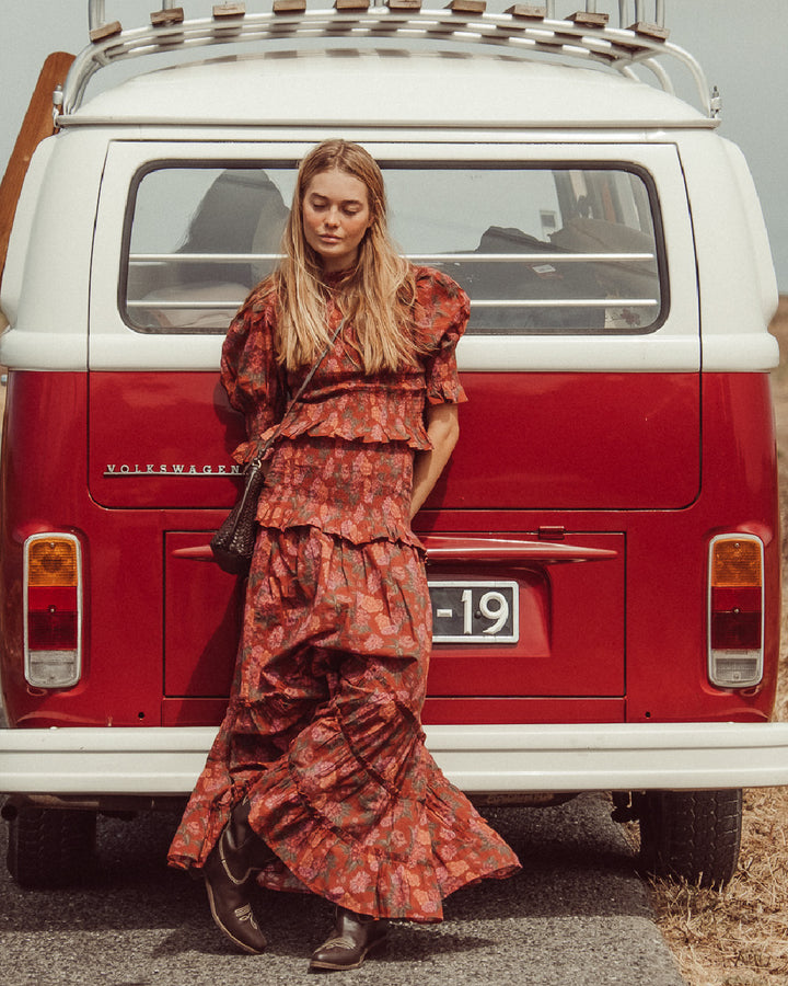 BLUSA SAFI RED FLOWERS