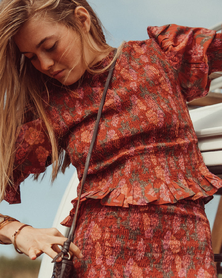 BLUSA SAFI RED FLOWERS
