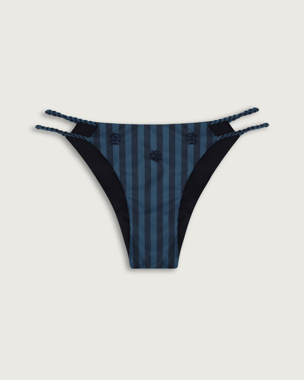BOTTOM MINI TRENZADO BORDADO BLUE STRIPES