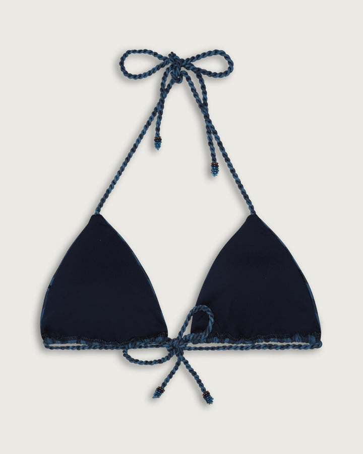 TOP SALINA TRIANGULOS BORDADO BLUE STRIPES