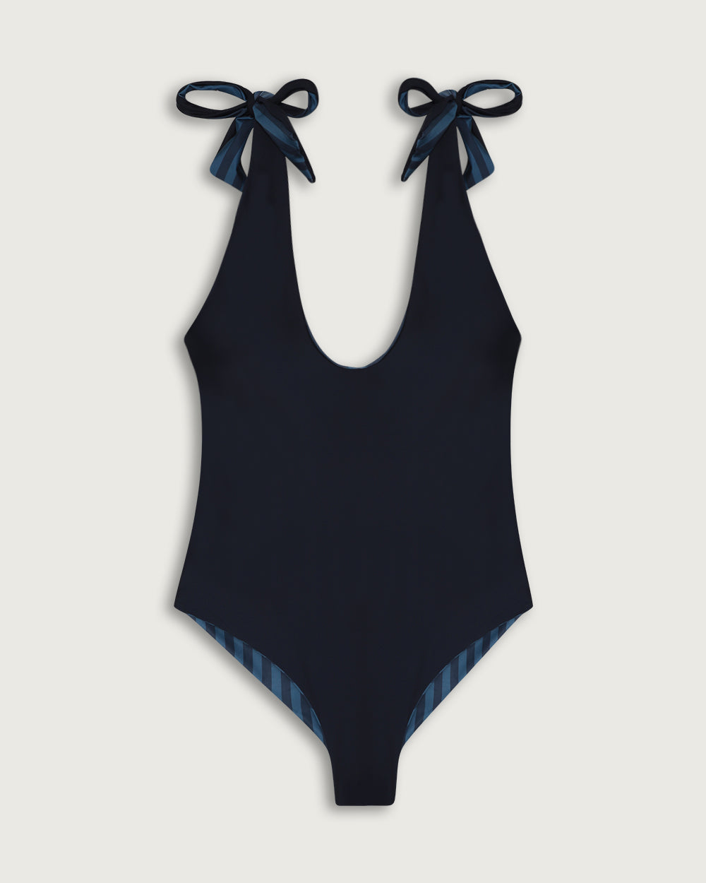 ONE PIECE CORAL BLUE STRIPES / NAVY