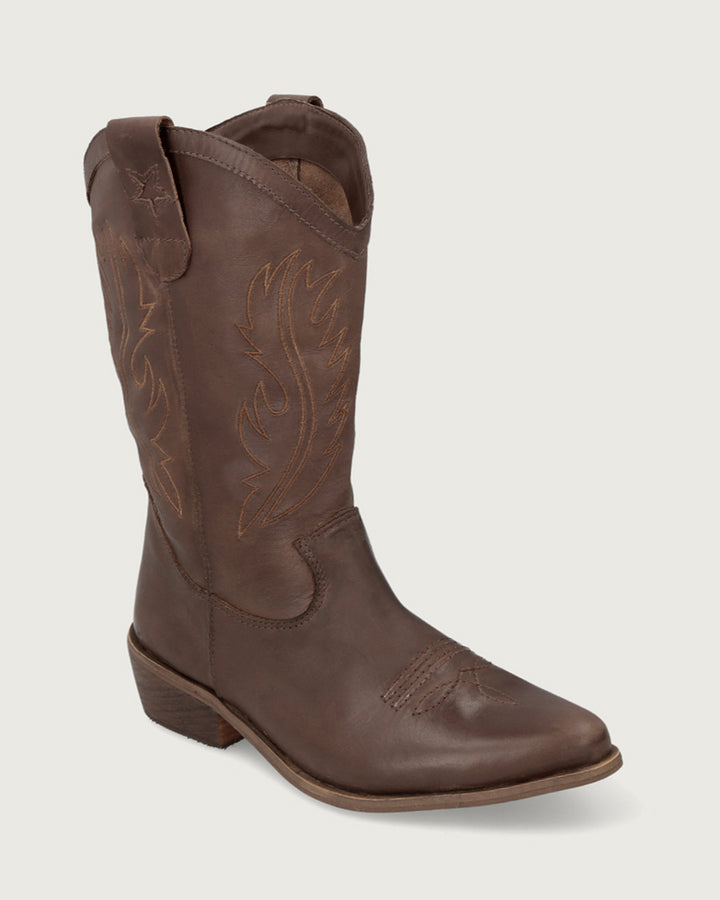 BOTA WESTERN CHOCOLATE CUERO LISO