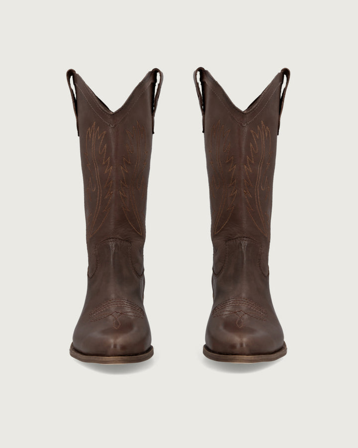 BOTA WESTERN CHOCOLATE CUERO LISO