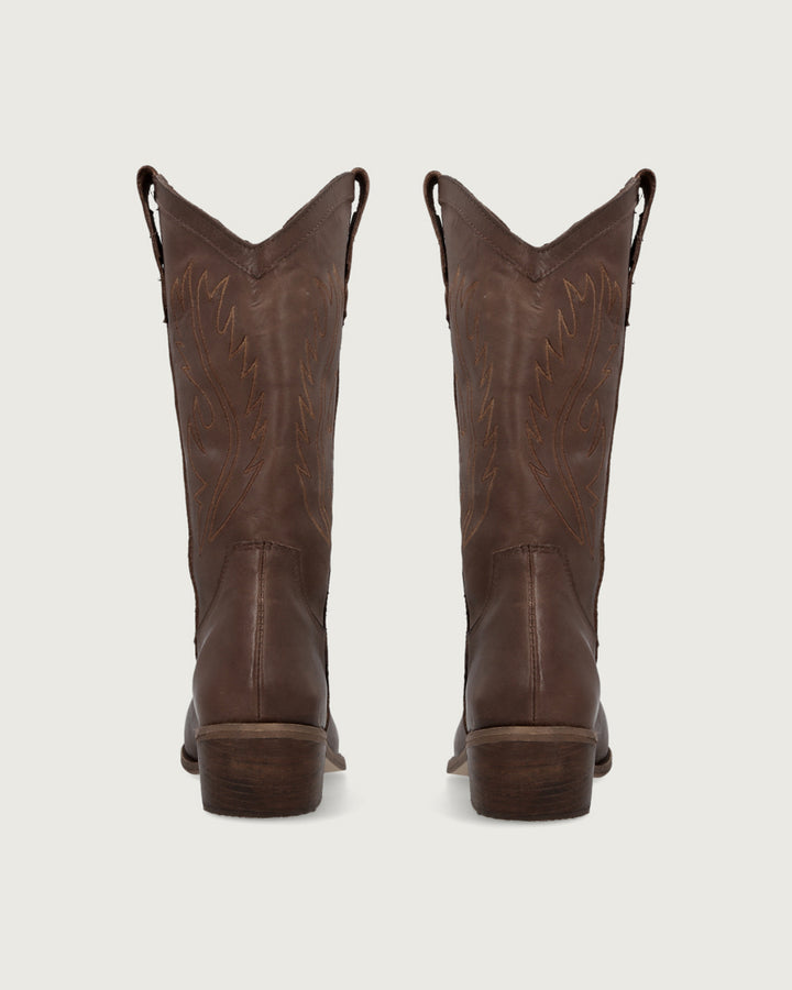 BOTA WESTERN CHOCOLATE CUERO LISO