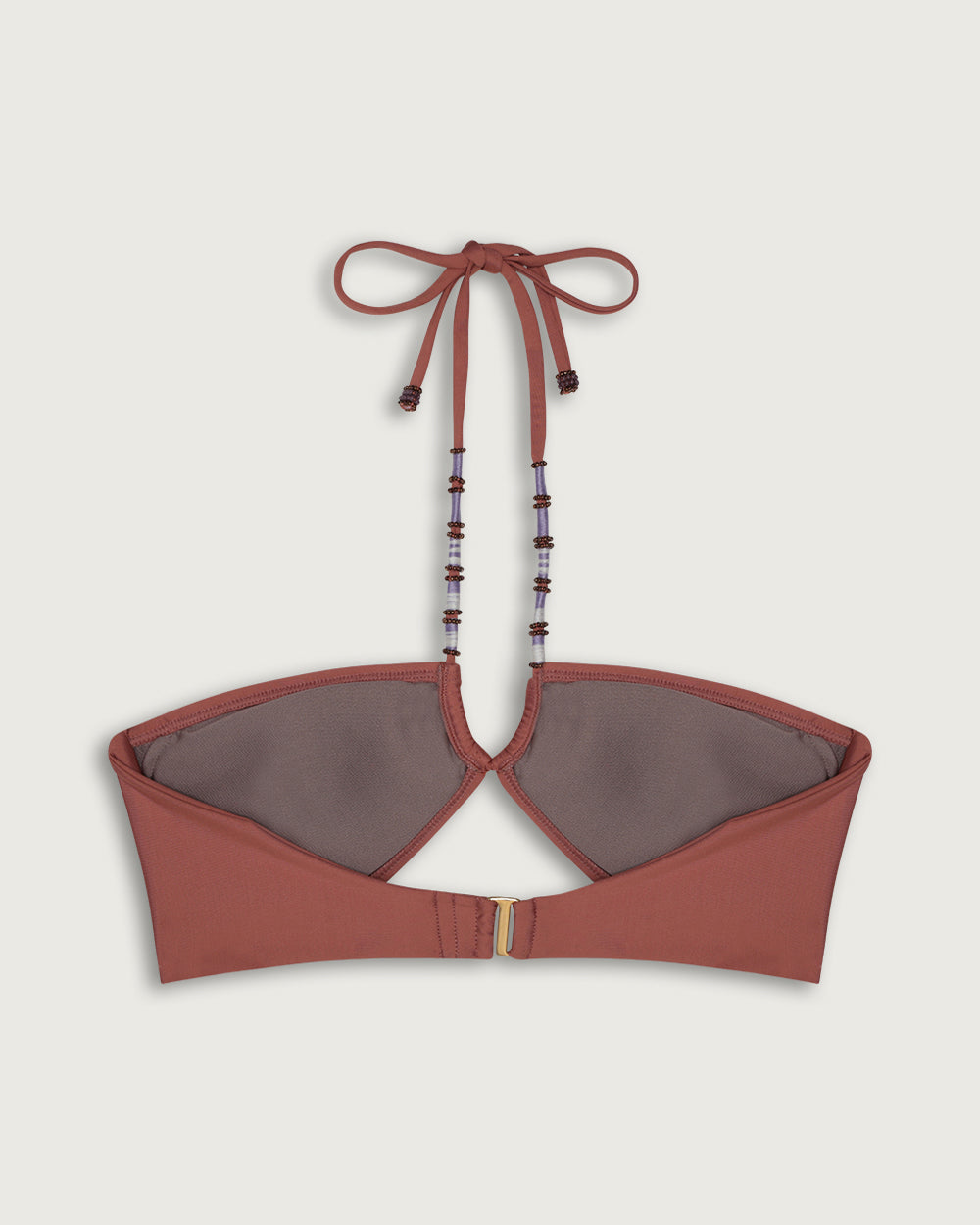 TOP HALTER MOSTACILLAS SOLID BROWN