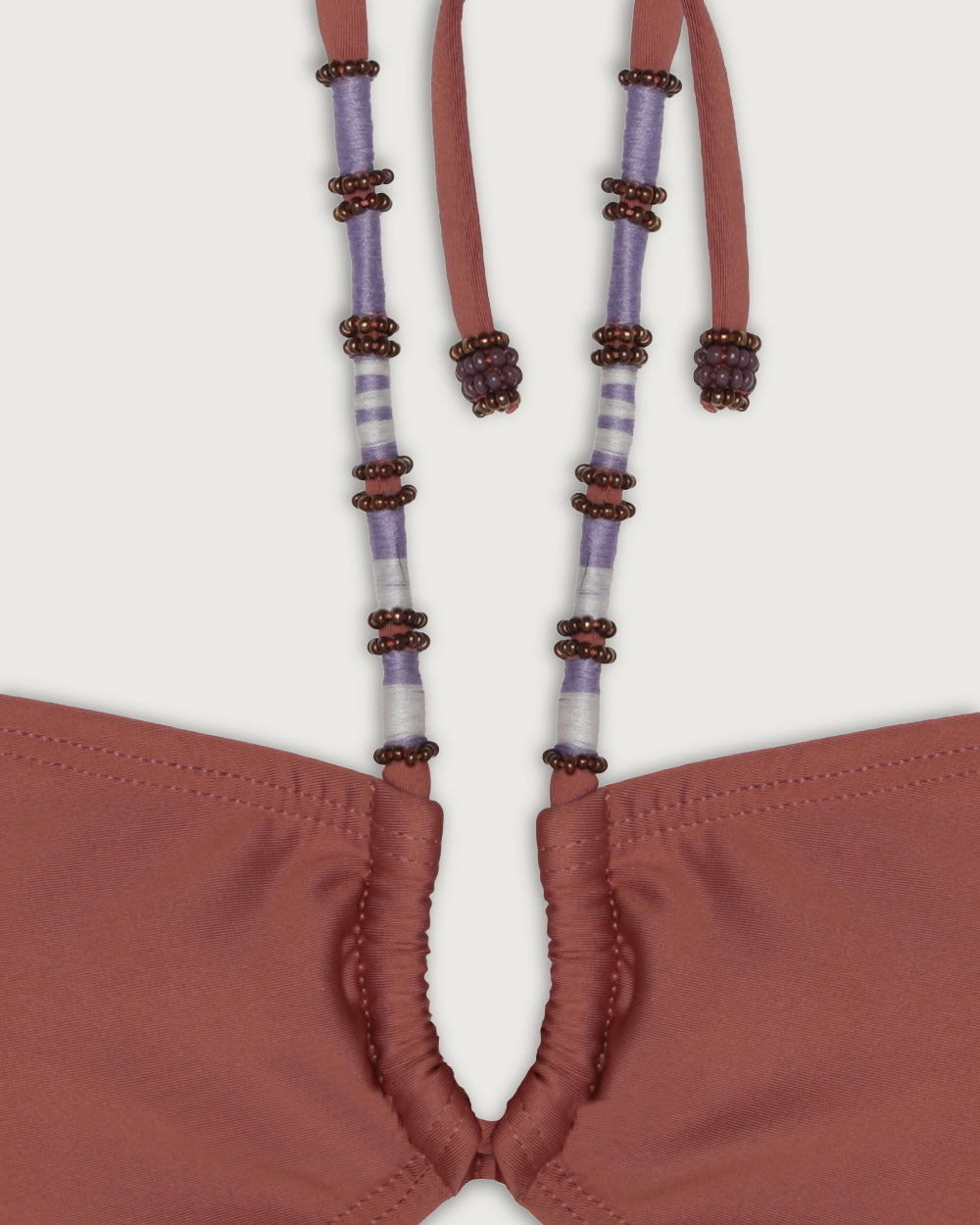TOP HALTER MOSTACILLAS SOLID BROWN