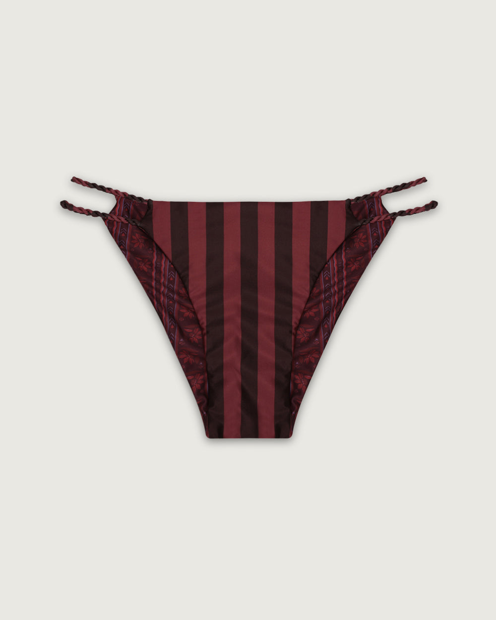 BOTTOM MINI TRENZADO REVERSIBLE COFFEE STRIPES