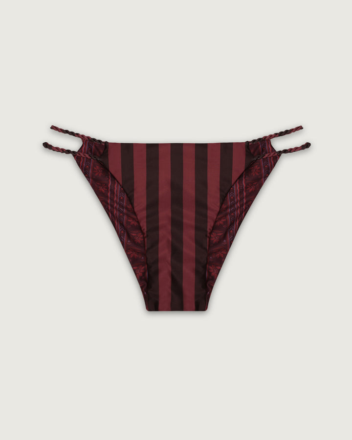 BOTTOM MINI TRENZADO REVERSIBLE COFFEE STRIPES