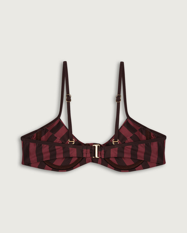 TOP LILIA CON ARCO COFFEE STRIPES