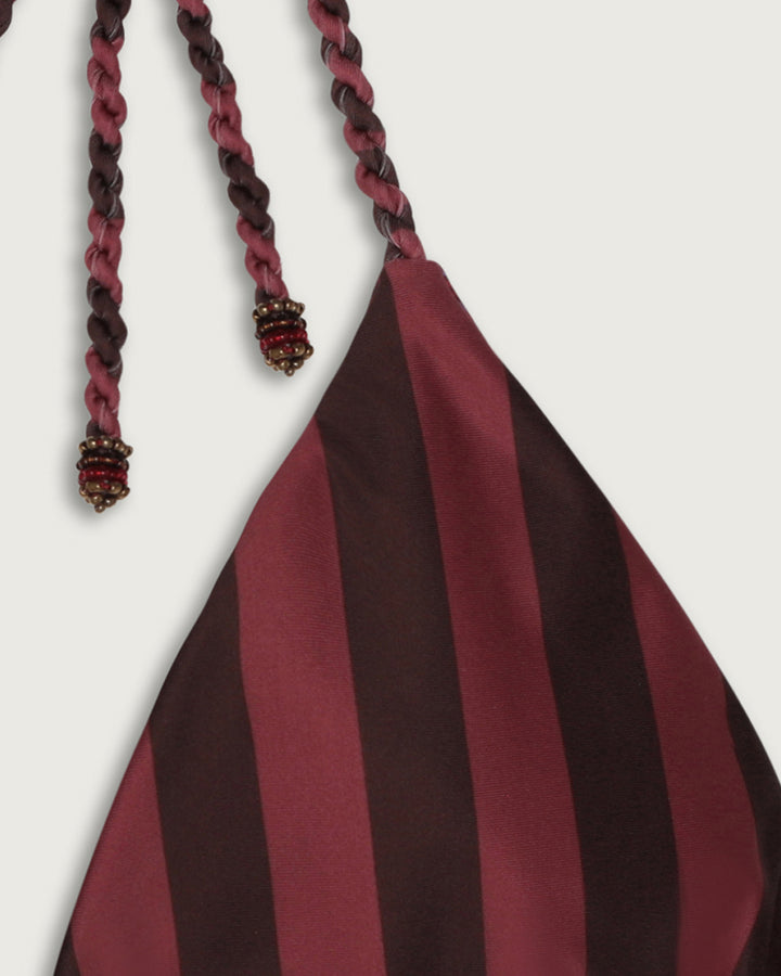 TOP SALINA TRIANGULOS REVERSIBLE COFFEE STRIPES