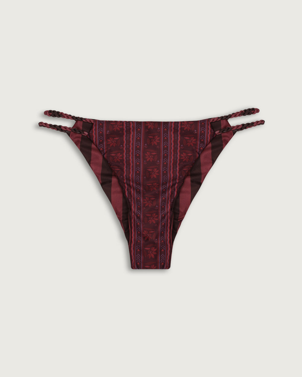 BOTTOM MINI TRENZADO REVERSIBLE COFFEE STRIPES