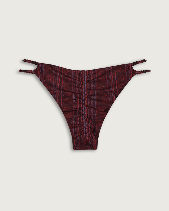 BOTTOM MINI TRENZADO REVERSIBLE COFFEE STRIPES