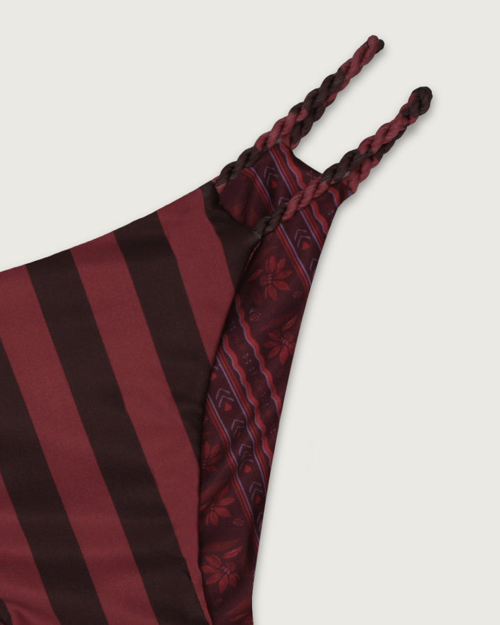 BOTTOM MINI TRENZADO REVERSIBLE COFFEE STRIPES