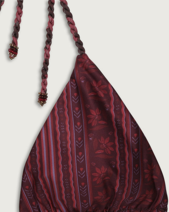 TOP SALINA TRIANGULOS REVERSIBLE COFFEE STRIPES